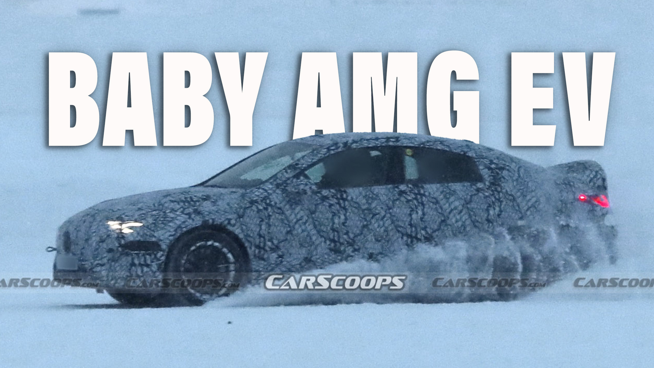 Electric Mercedes-AMG CLA Spied For The First Time Spraying Four Rooster Tails In The Snow - Vimarsana News
