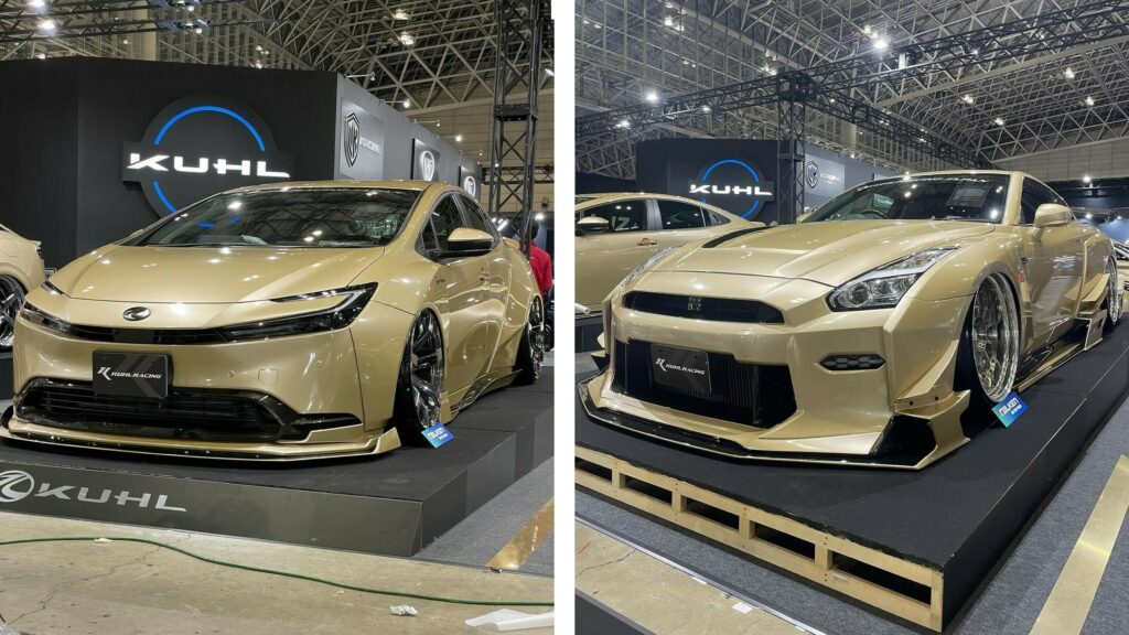  Kuhl Turns Nissan GT-R And Toyota Prius Into Gold-Dipped Widebody Monsters
