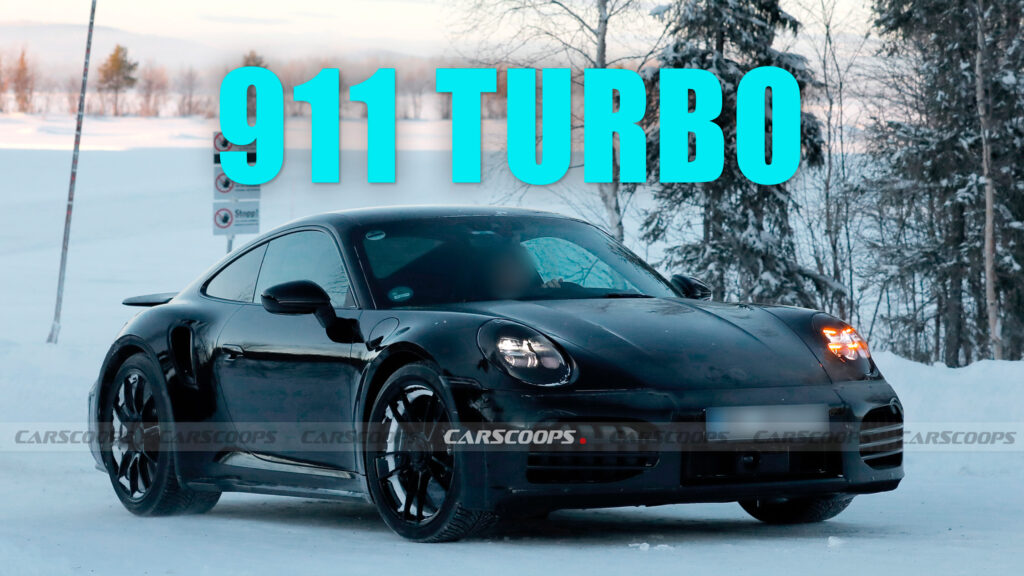  2025 Porsche 911 Turbo Shows More Of Its Revised Front End Ahead Of Launch