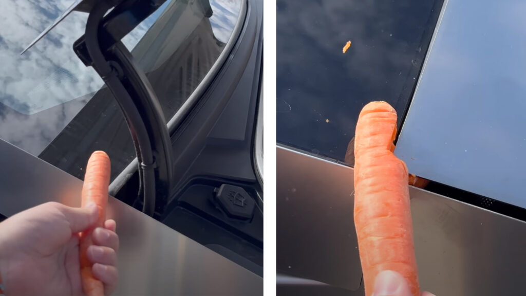  Tesla Cybertruck’s ‘Guillotine’ Panels Can Chop Off Carrots, But What About Your Fingers?