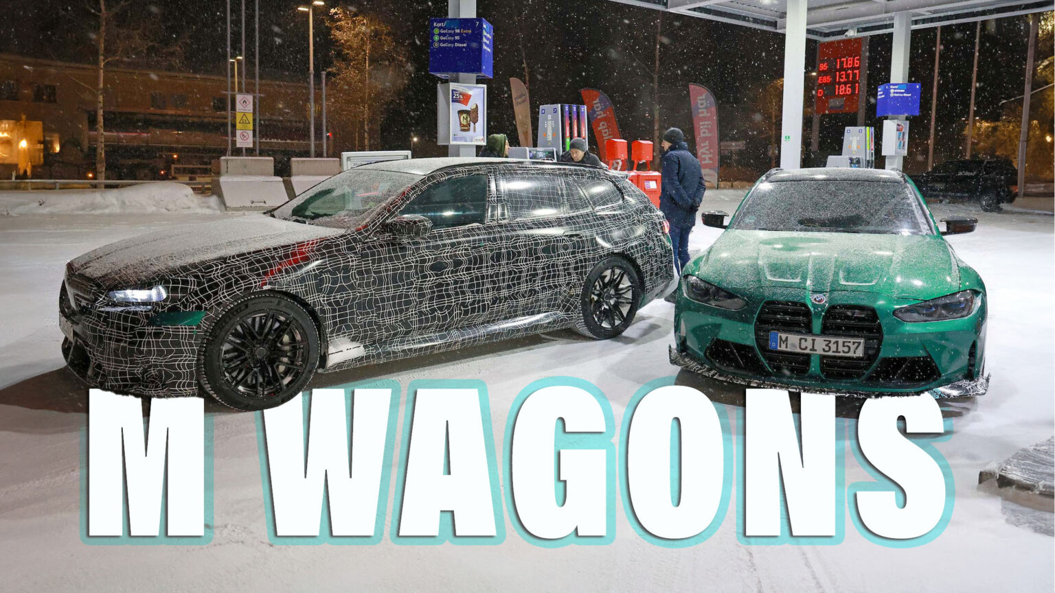 2025 BMW M5 And M3 CS Wagons Spied On Winter Testing Getaway | Carscoops