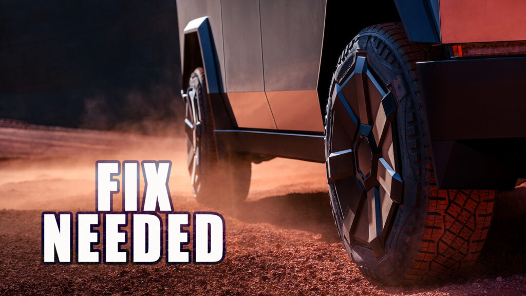  Cybertruck’s Flashy Aero Covers Could Eat Away Tire Sidewall, Tesla Reportedly Working On A Fix