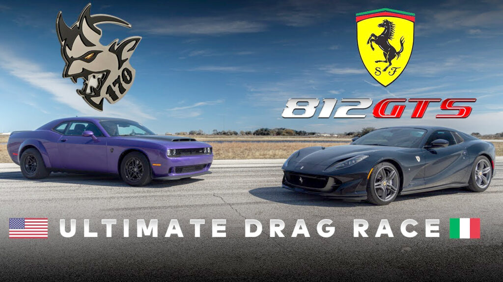  Can A Dodge Challenger Demon 170 Keep Up With A Ferrari 812 GTS?
