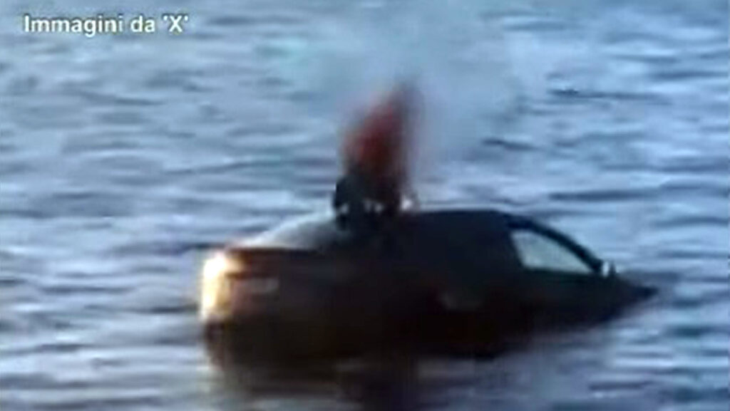  Tesla Plunges Into Icy Waters After Pedal Mixup, Floating Sauna Offers Warm Rescue