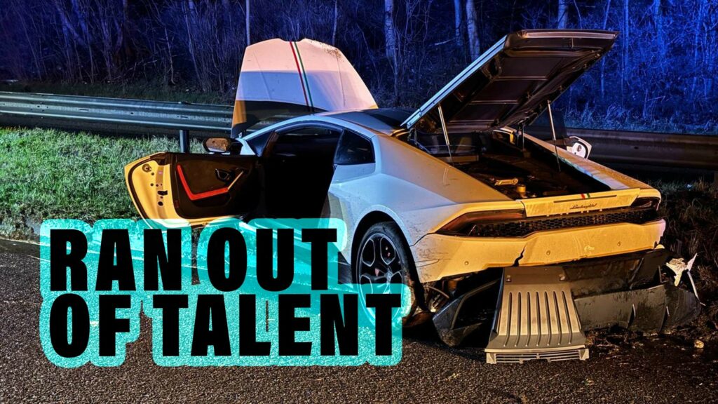  Lamborghini Huracan Driver Makes A Mess Of Car, Then Makes A Mess Of Running Away