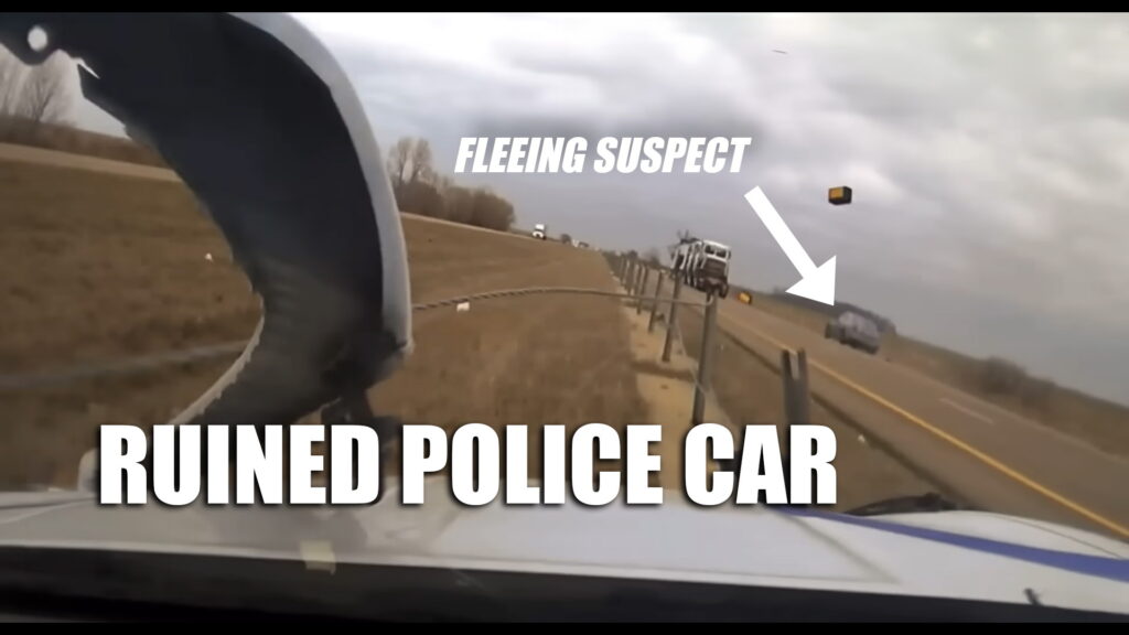  Trooper Punted Into Guard Rail After Failed PIT Maneuver At High Speed