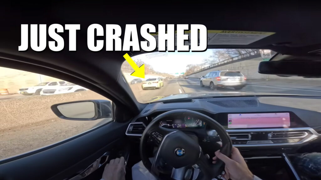   تصادف باورنکردنی BMW M4 Street Racer با راننده بی گناه در نیویورک