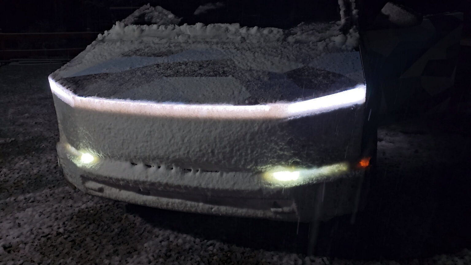 Snow Blocks Tesla Cybertruck’s Headlights At Night, Owner Complains ...