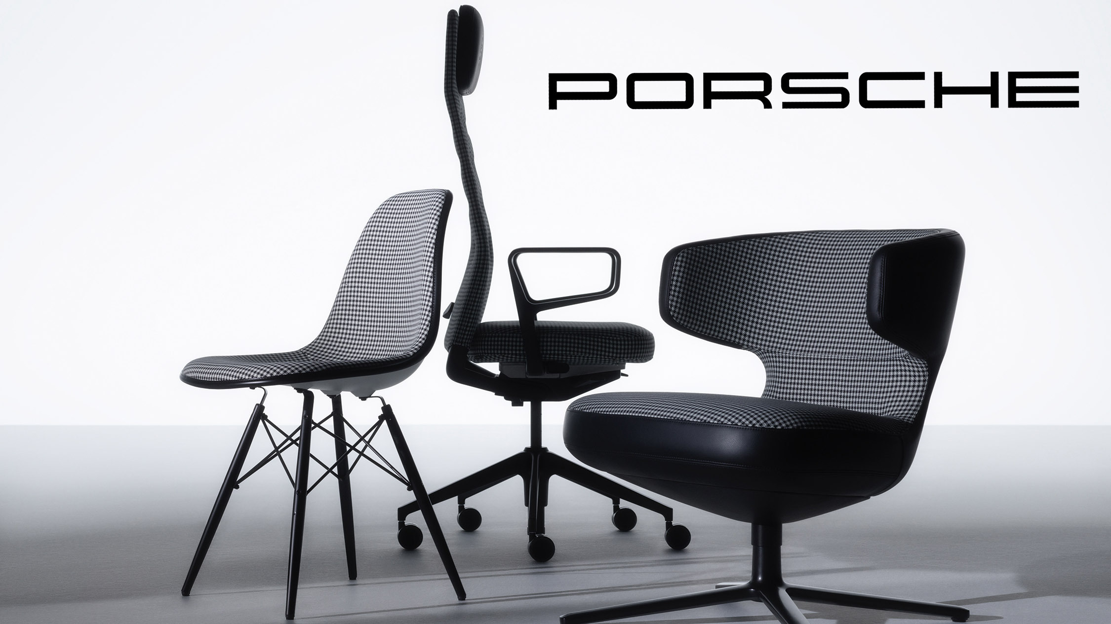 Bamboli Ltd. Porsche Pepita Fabric - Black/White Houndstooth For Seats & Door Panels