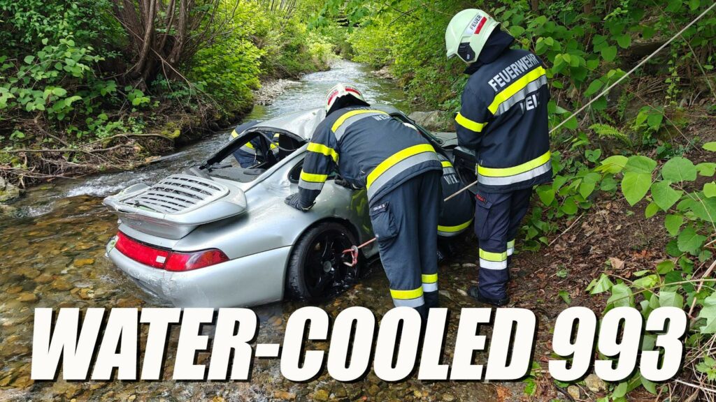 Porsche 993 Turbo Flies Off A Bridge And Plunges Into A River