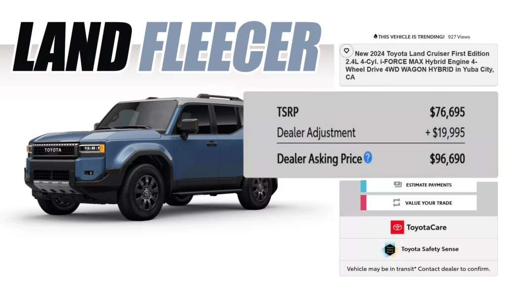  Greedy Toyota Dealers Slap 2024 Land Cruiser With Ridiculous Markups Up To $21,000