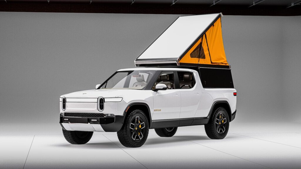 Level Up Your Rivian R1T With This Rooftop Camper And Topper | Carscoops