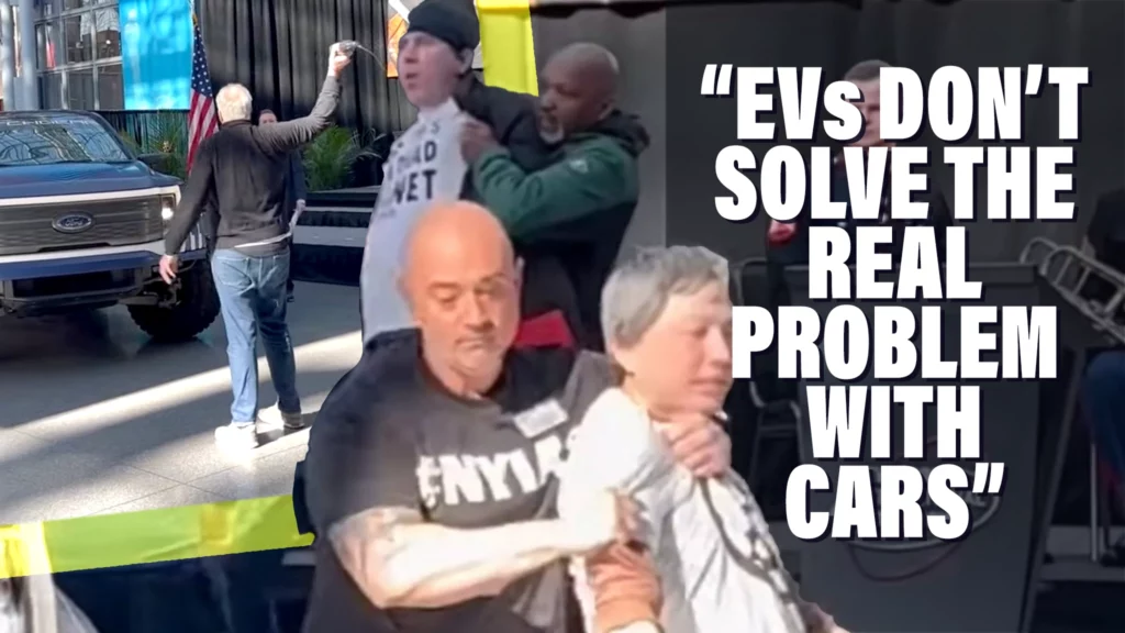  Climate Protestors Thrown Out Of NY Auto Show After Oiling Ford F-150 Lightning