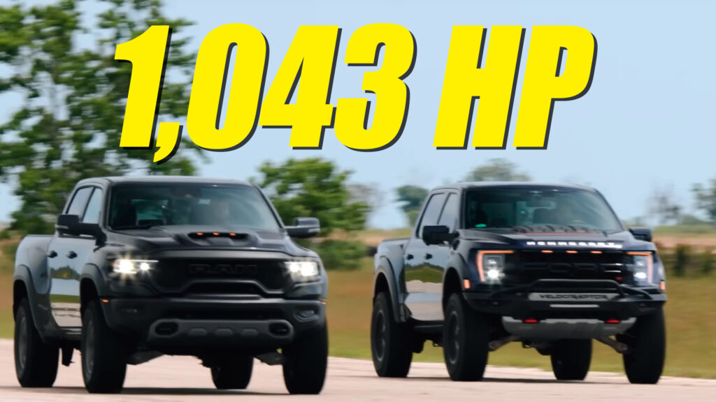  1,000 HP+ Ford F-150 Raptor R Eats Ram TRX For Breakfast