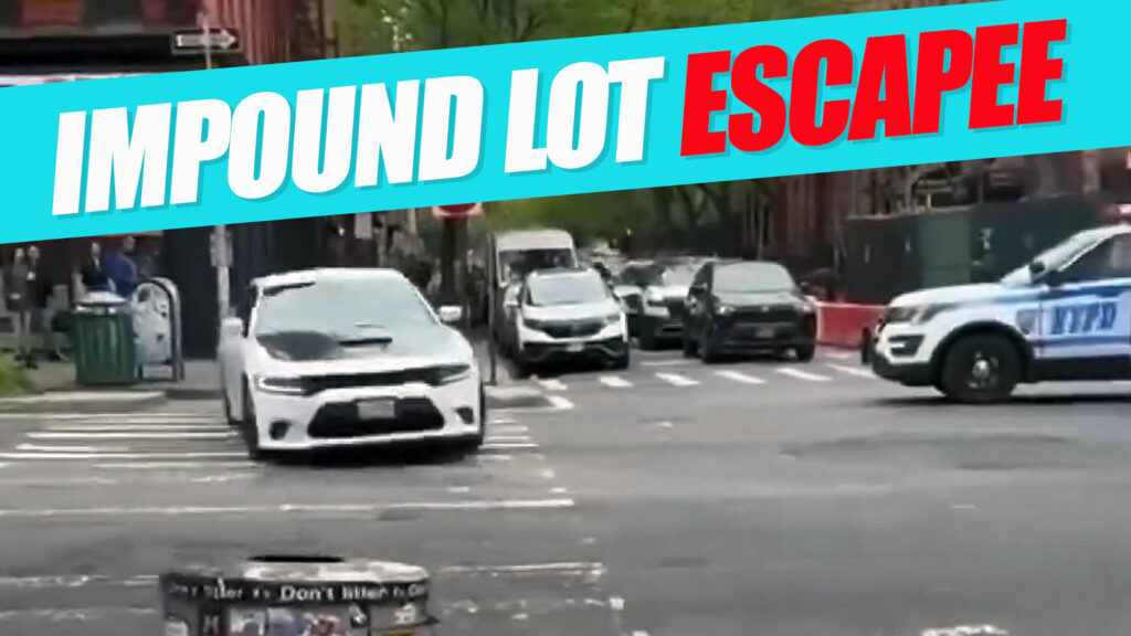 Dodge Charger Tearing Down NYC Sidewalk Meets Officer Karma