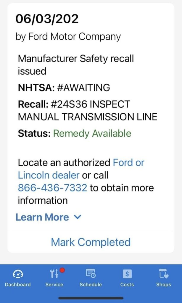  Manual 2024 Ford Mustang Dark Horse And GT Recalled Over Clutch Fire Hazard (Update)