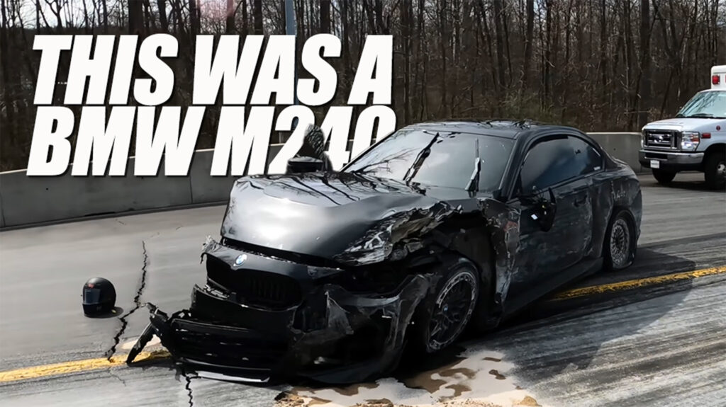  BMW M240i Crashes After Hitting 170 MPH, Driver Walks Away Unharmed