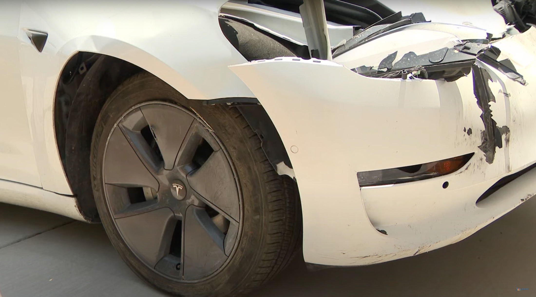 Smashed Tesla Did Driver Error Cause This Tesla To Go Crazy After Hit And Run With ...