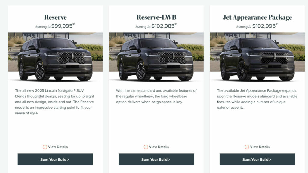  2025 Lincoln Navigator Breaks The $100,000 Mark, Costs $12K More Than Cadillac Escalade