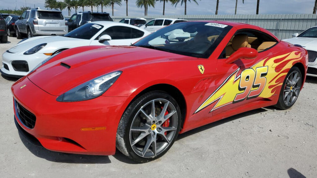  Flood Damage Didn’t Deter Someone From Buying This Lightning McQueen-Themed Ferrari California