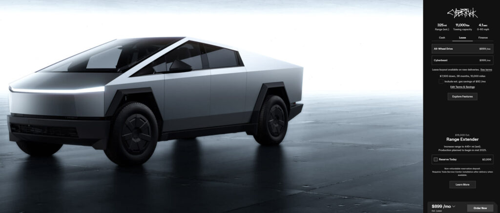  Tesla Cuts Cybertruck Leasing To $899 Just Weeks After Launching Lease Options