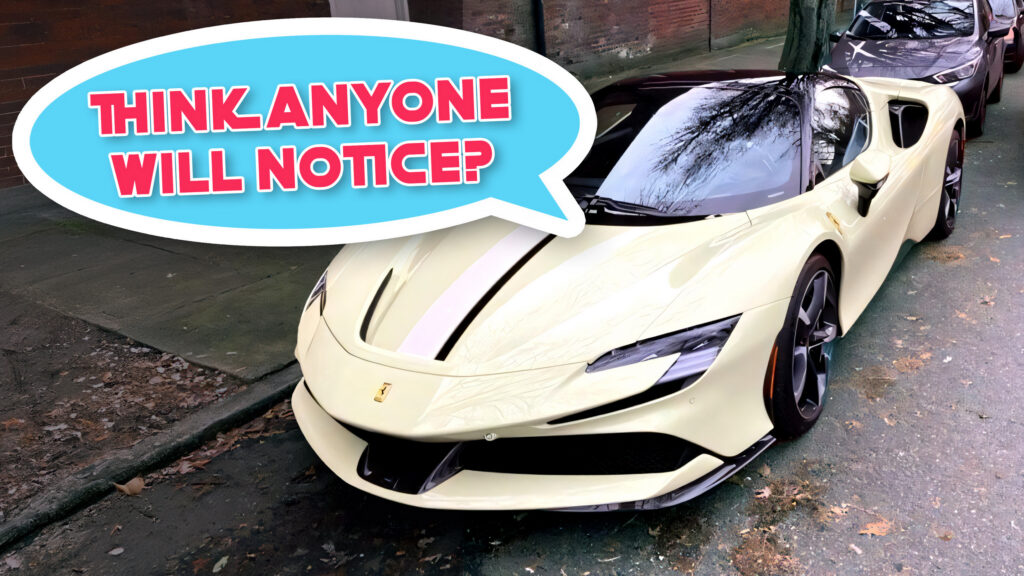  Thief Trying To Hide From Cops In A Stolen Ivory Ferrari SF90 Deserves A Darwin Award