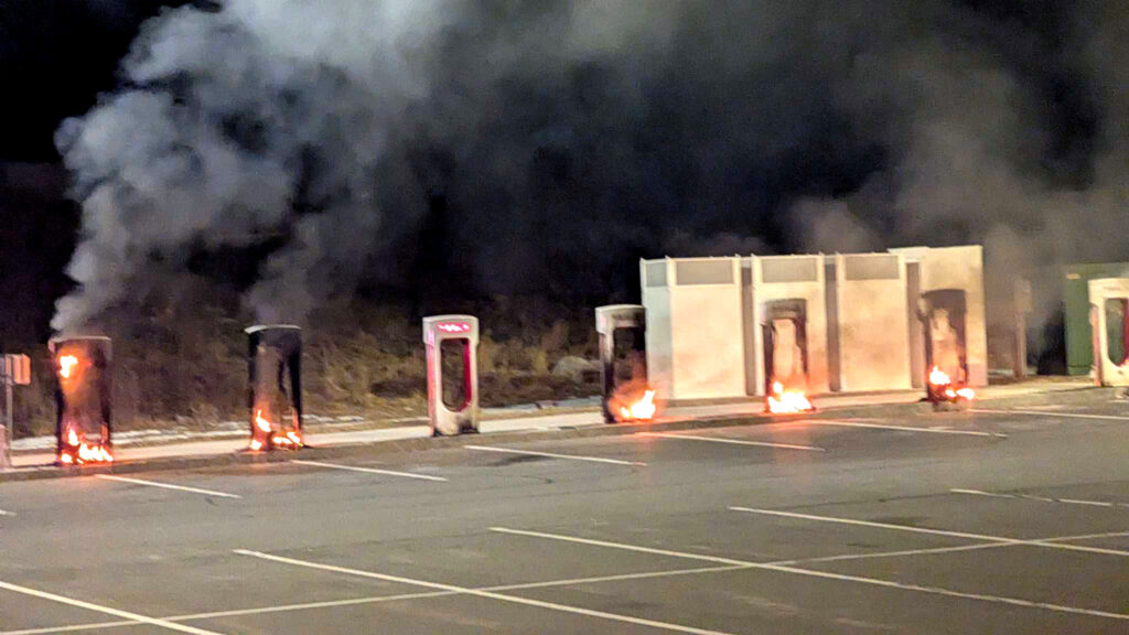  7 Tesla Supercharger Stations Torched In Massachusetts Raising Alarms Over Arson Attacks