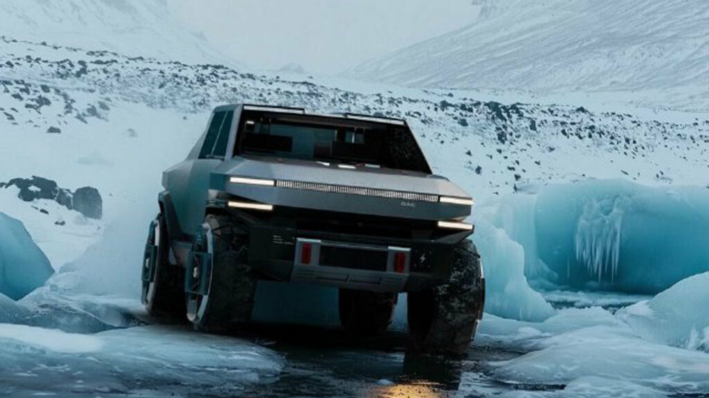  China&rsquo;s Cyber Pickup Looks Like Tesla And Hummer Had A One-Night Stand