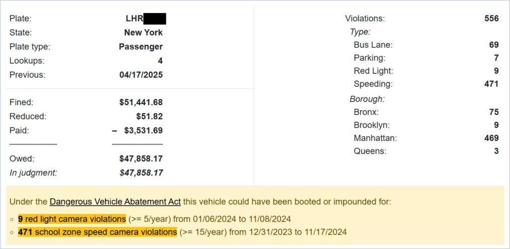  NY’s Most Dangerous Driver Racked Up Over 560 Tickets Last Year