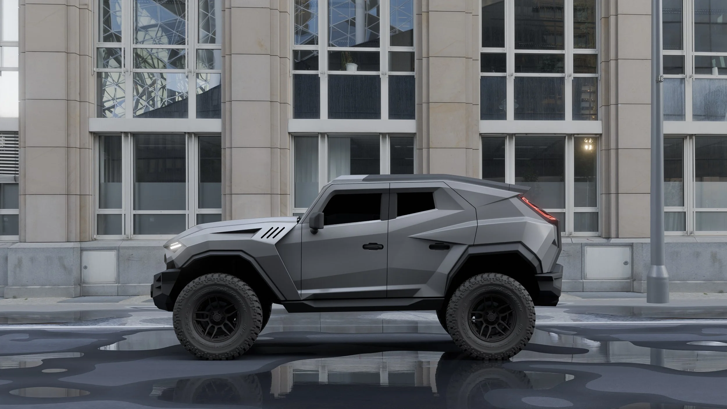Anda dapat memesan tank Wrangler ini dengan pelindung lapis baja, masker gas, dan tabir asap.