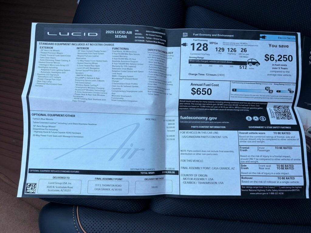 Продаж Lucid після 6,5 тис. миль коштував майже 50 тисяч доларів