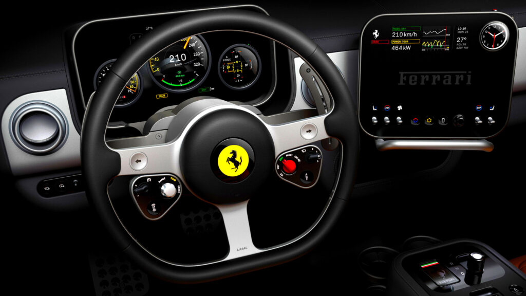  Ferrari’s Luce EV Has A Glass Key And Buttons That Click Like A Rifle Bolt