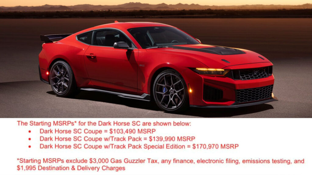 Ford’s Dark Horse SC Pricing Pushes The Mustang Into Porsche Territory