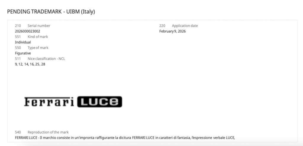  Ferrari Picked Luce For Its EV, But Another Brand Already Filed The Name