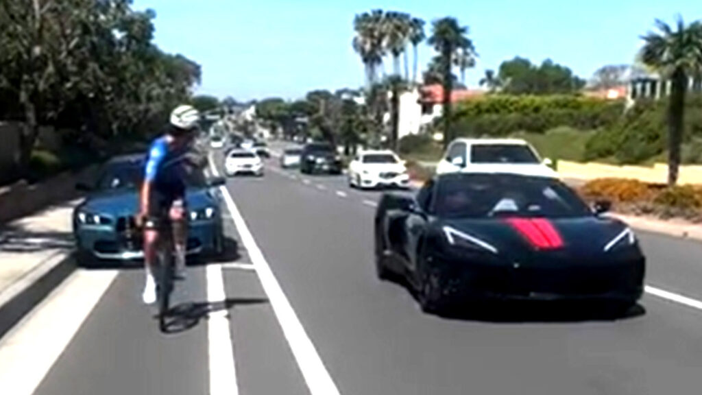  Cyclists, A BMW, A Corvette, And A Bottle Turned A California Bike Lane Into A Mess Nobody Walks Away From Clean