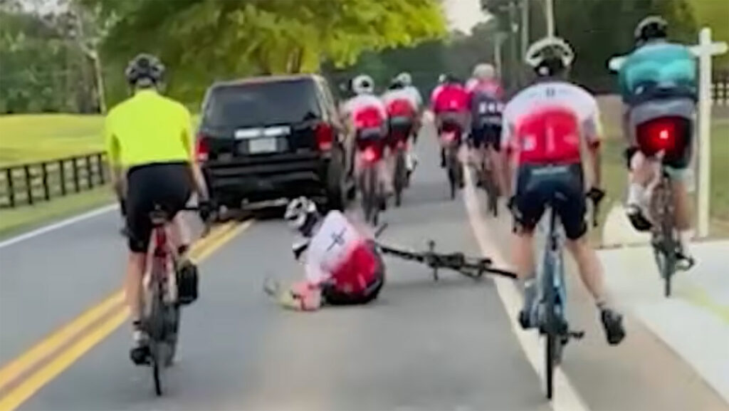 Driver Says Cyclists Took His Lane, Then His Honda Pilot Hit Two Of Them