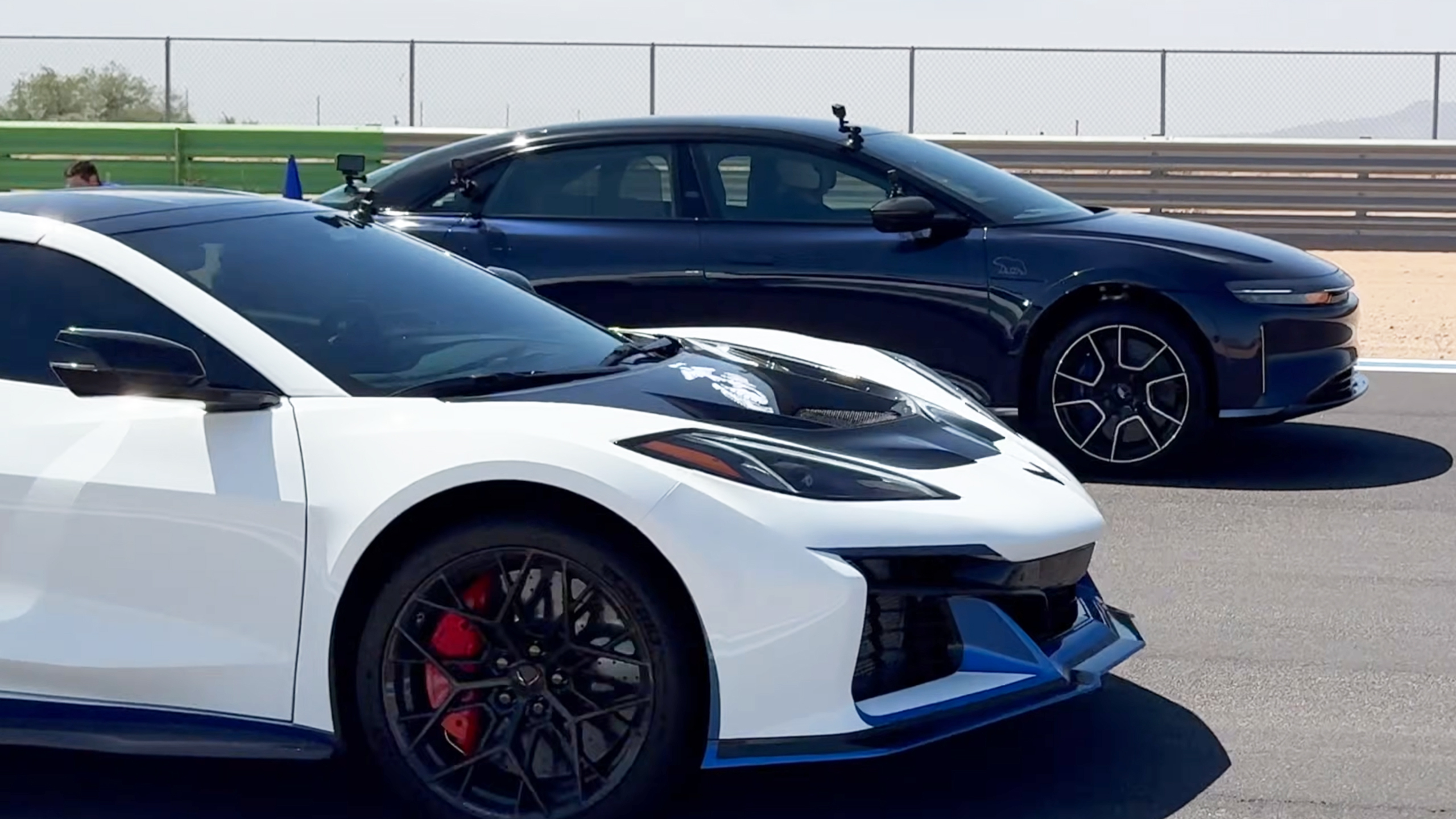 The Corvette ZR1X Beat A Bugatti Chiron, Then A Lucid Showed Up