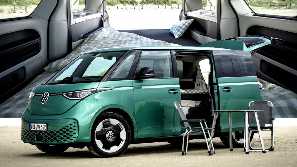 VW’s $3K ID.Buzz Camping Kit Adds A Bed And Runs The A/C For Two Full Days