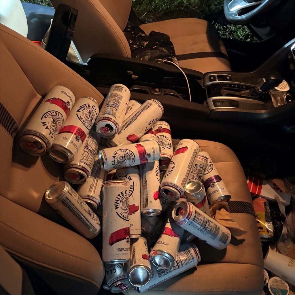  Florida Man Was Doing 90 With 34 Open White Claws On His Passenger Seat