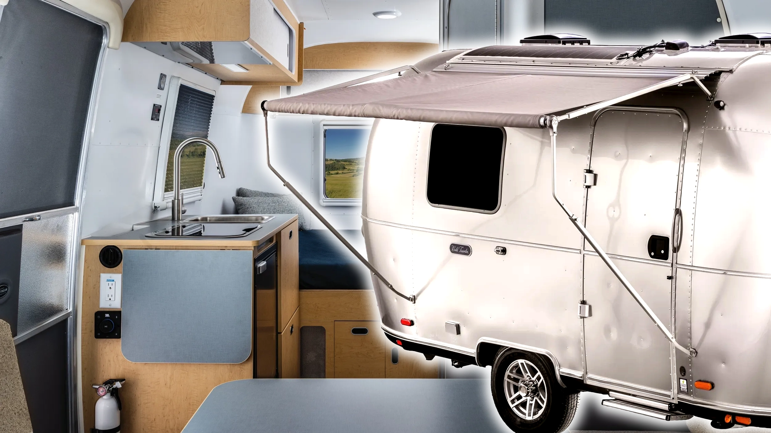 Airstream's New Baby Camper Fits A Kitchen And A Bed For Two Into 17 Feet