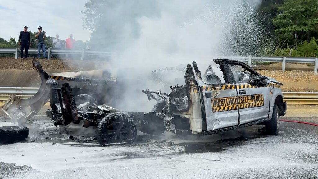 This Is All That&rsquo;s Left Of A Ford F-150 After A Cybertruck T-Boned It At 111 MPH