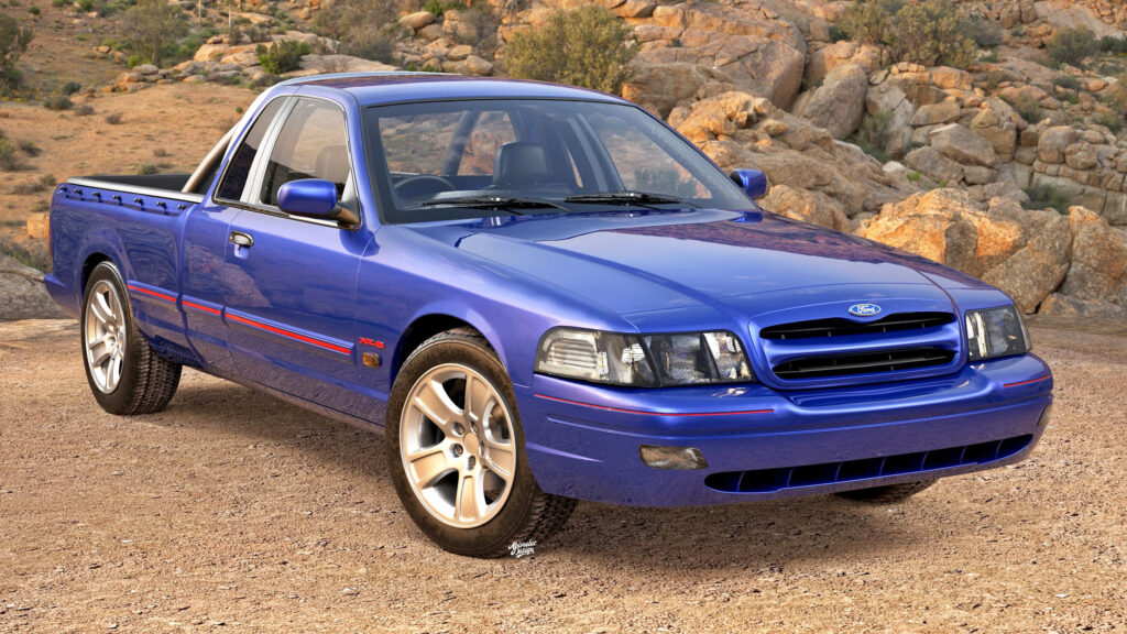 Ford Almost Sold Australia A Crown Vic, And This Render Shows The Falcon Ute It Missed
