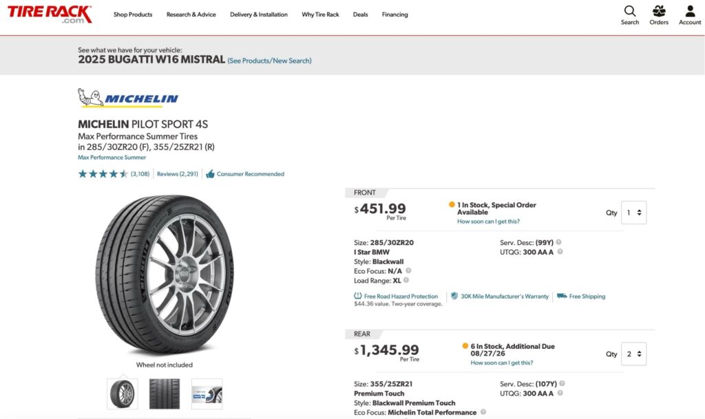  Even Veyron Owners Balk At $42,000 Tires, But Bugatti&rsquo;s $3,600 Fix Has A Catch