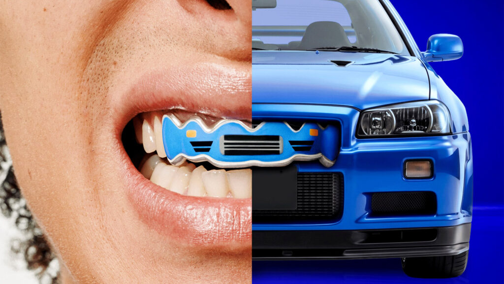  Nismo’s Newest Collab Is A Set Of Grillz Shaped Like An R34 Grille For Your Teeth