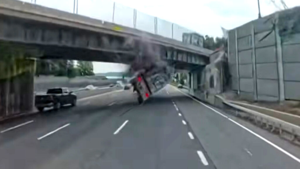  A Semi Hit A New York Overpass At Full Speed And Took A Camry Down With It
