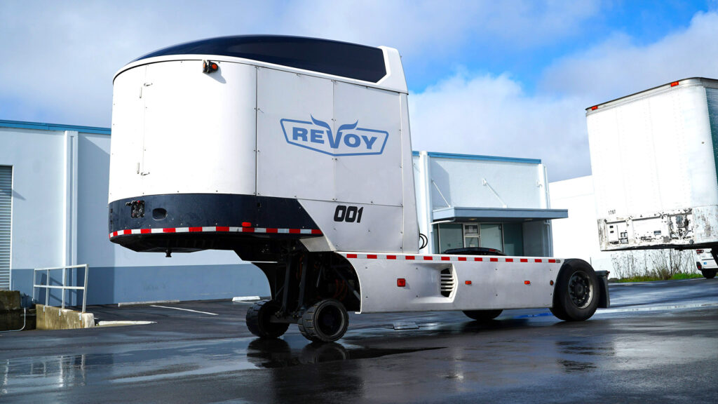  A Battery On Wheels Turns A Diesel Semi Electric Without Touching The Engine