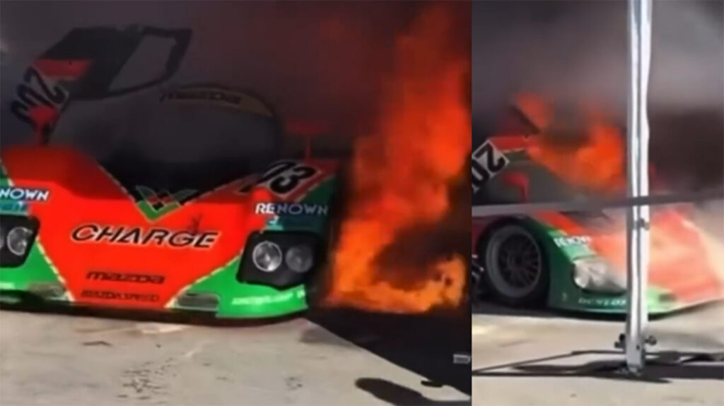  A Historic Rotary Mazda Just Caught Fire At Laguna Seca, But Its Story Isn’t Over