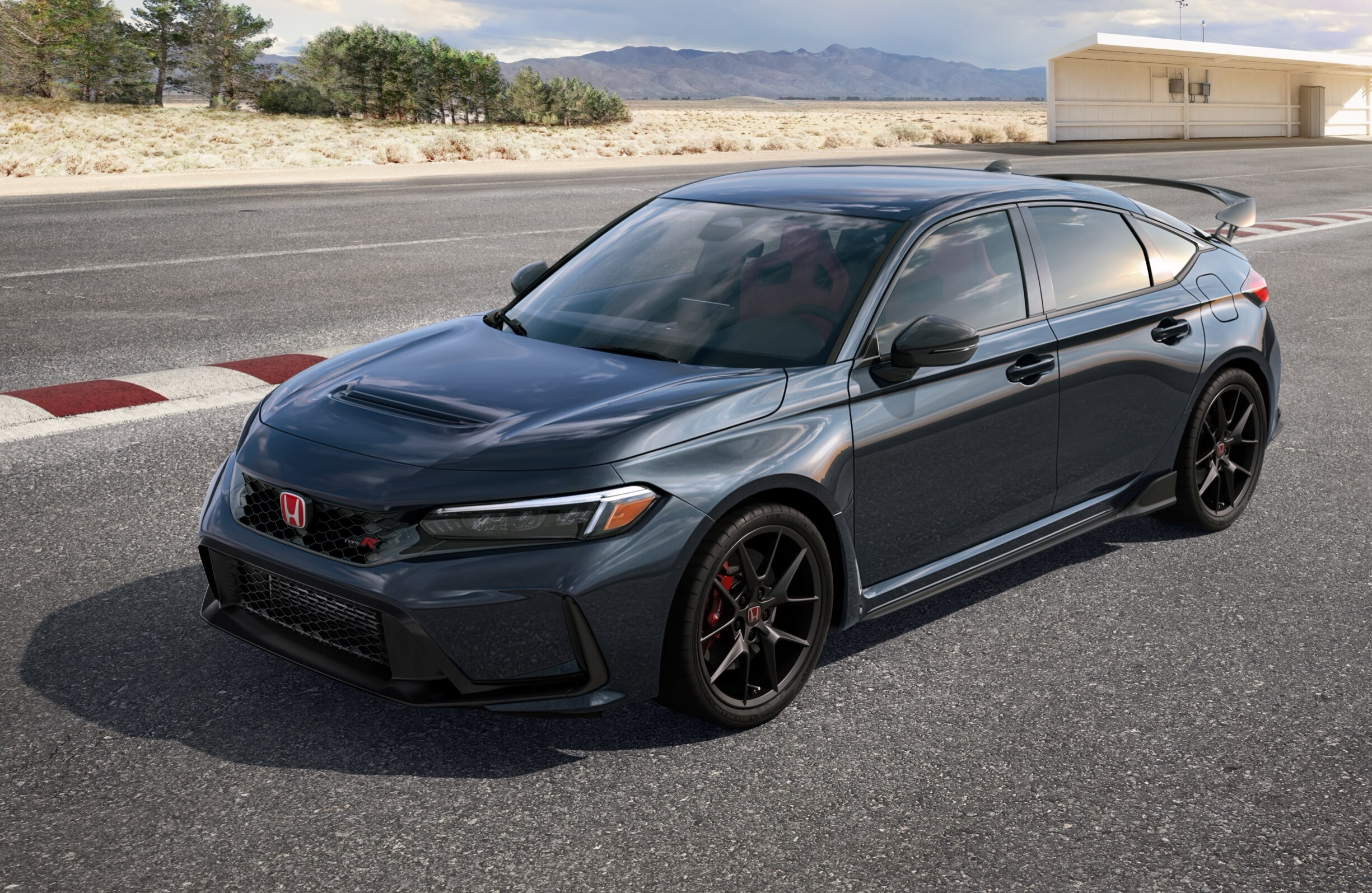 Honda Civic Type R 2027, вид спереди три четверти
