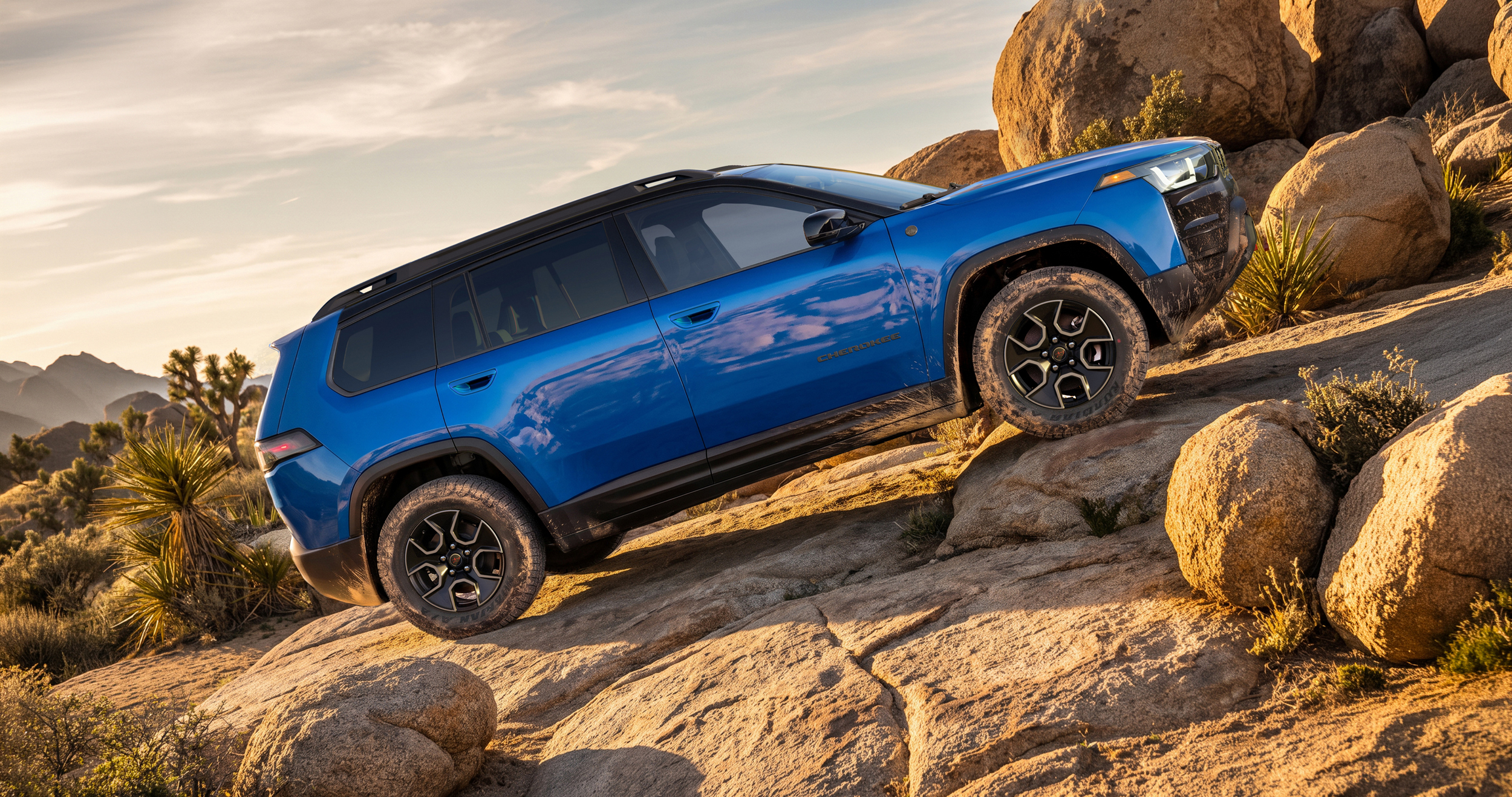 Jeep Cherokee Trailhawk на камнях