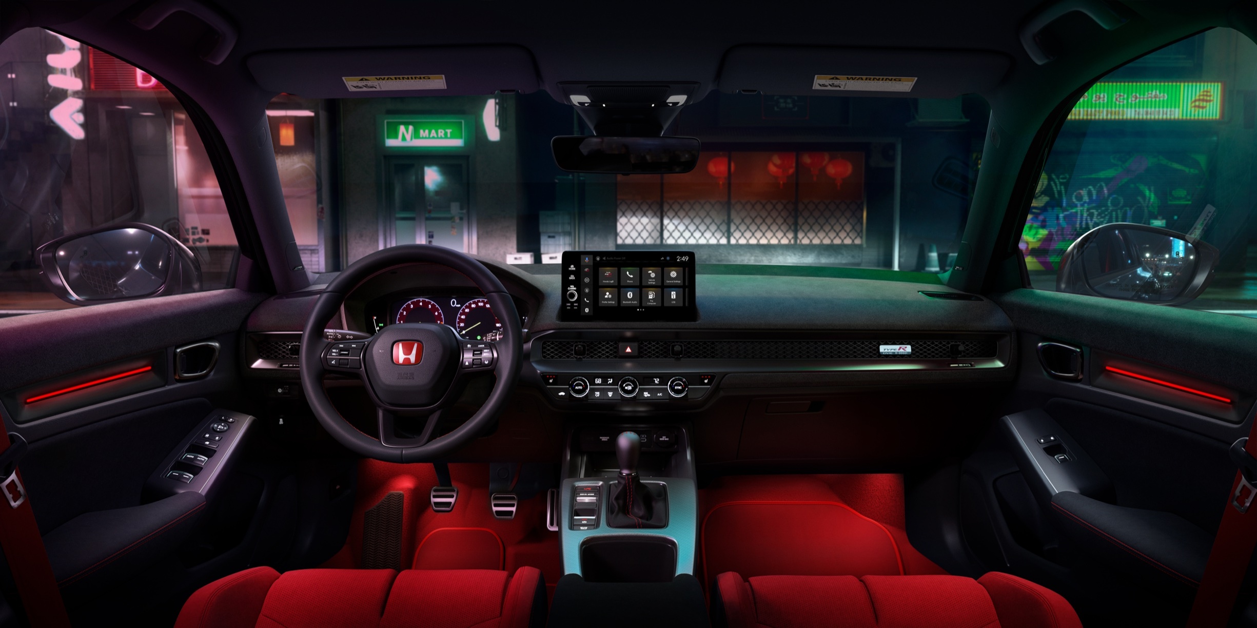 Салон Honda Civic Type R 2027, передняя панель